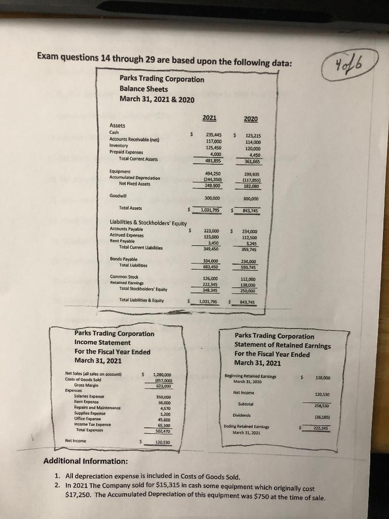 Please answer questions 19-29 please, I need this by tonight. I will