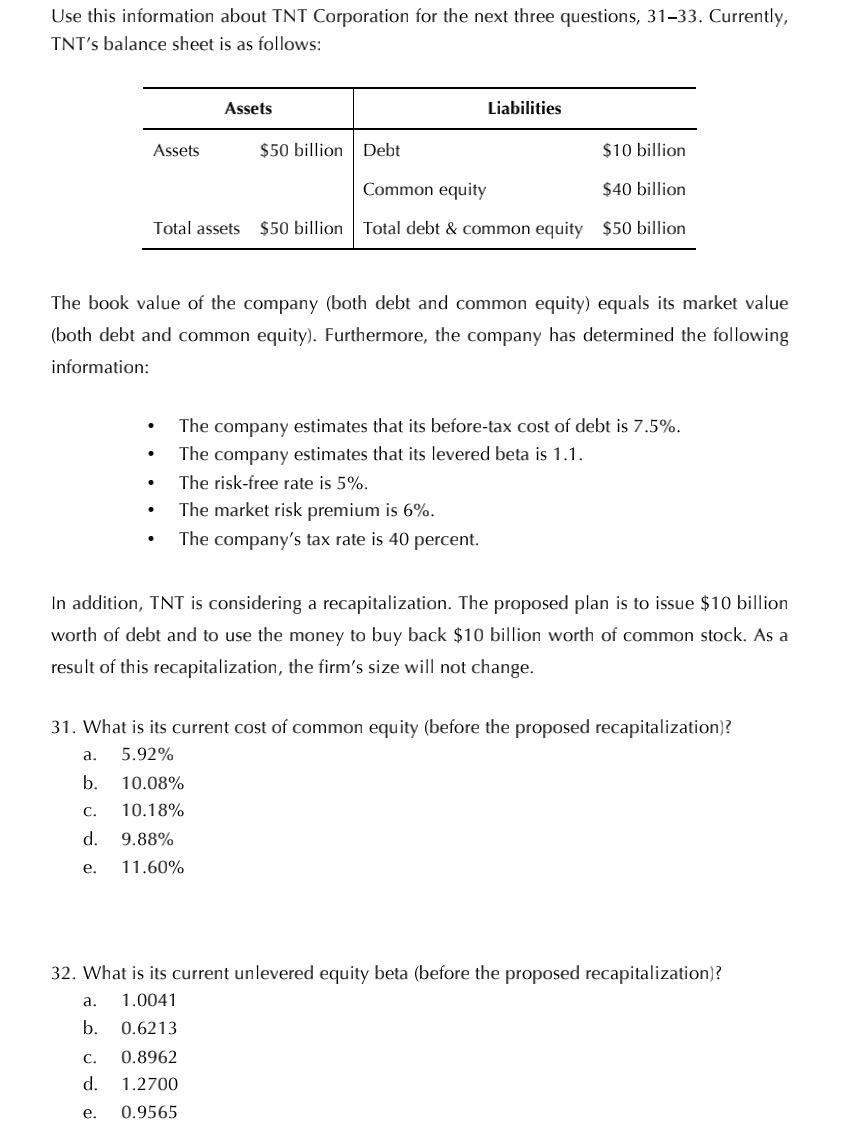  detailed solution for question 31 and 32 please Use this information