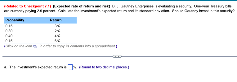 annual rates of return for Asman and Salinas. Asman Salinas $10 $30