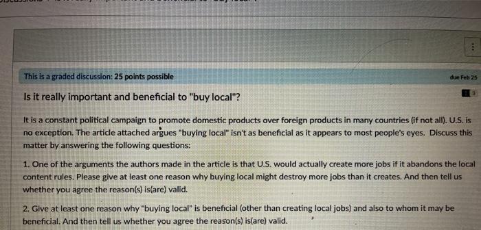 please answer for 2 questions, thank you This is a graded discussion: