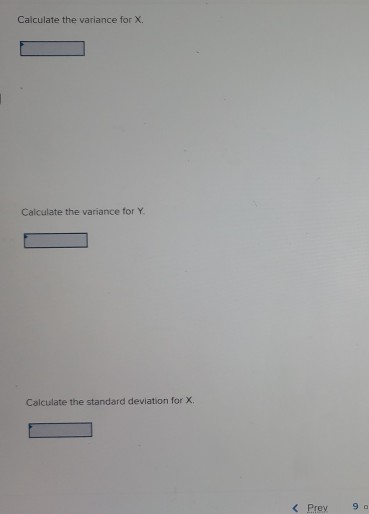 and the standard deviations for X and Y Returns 11 % 20