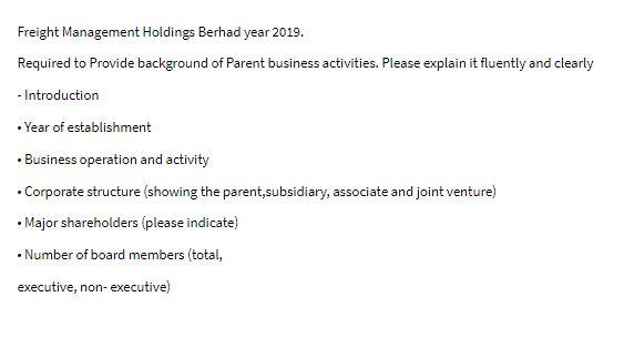 Please be fast solve as early as possible Freight Management Holdings Berhad