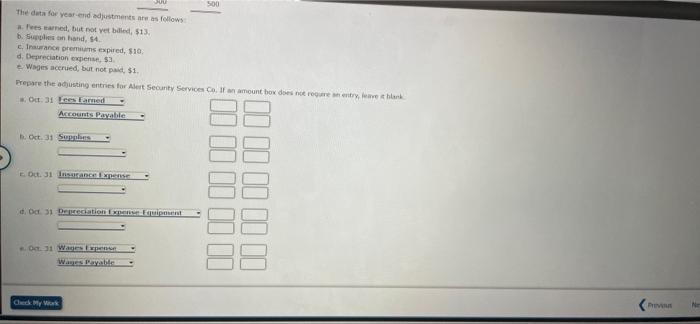 for the mand Alert Security Services Co. End of Period Spreadsheet For