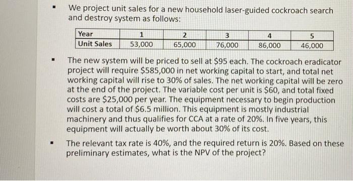 Many thanks 2 3 4 . We project unit sales for a