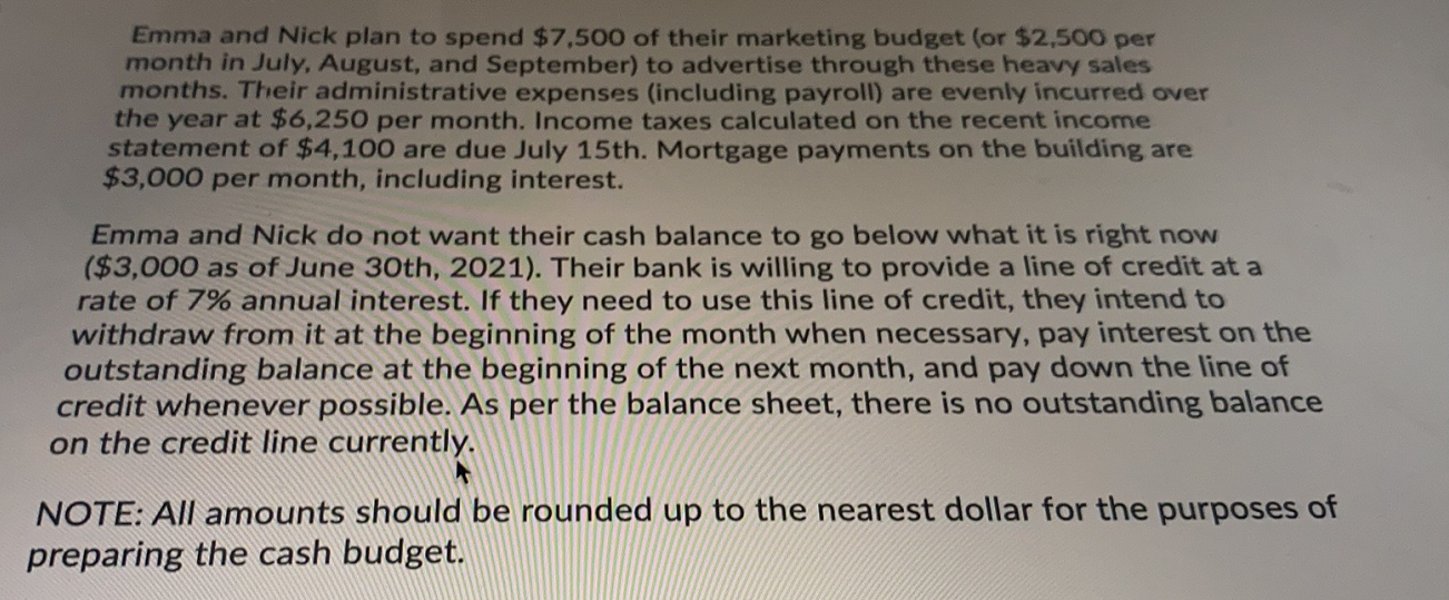 you and their accountant, Emma and Nick decide they need to be