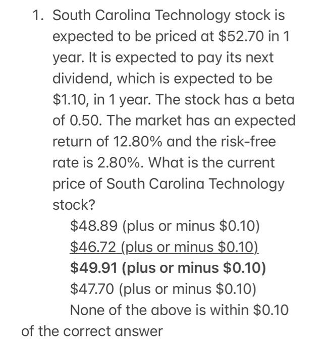 The correct answer is bolded. I need to know how to solve