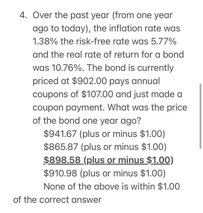 The correct answer is bolded. I need to know how to solve