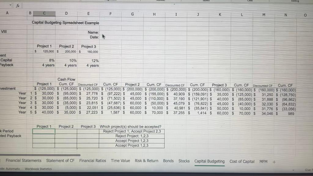  Hello, need help with this. Capital budgeting:Need to find payback period,