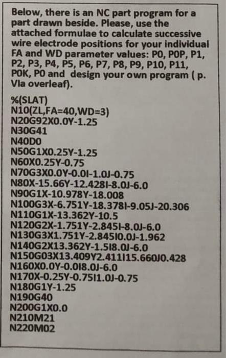 Please give the correct code for WEDM machine for the value