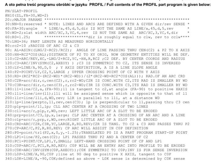 part program for a part drawn beside. Please, use the attached formulae