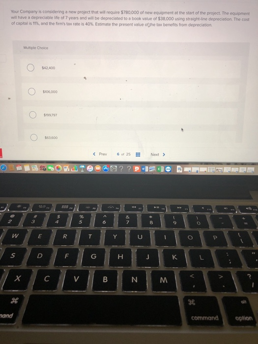  Your Company is considering a new project that will require $780,000