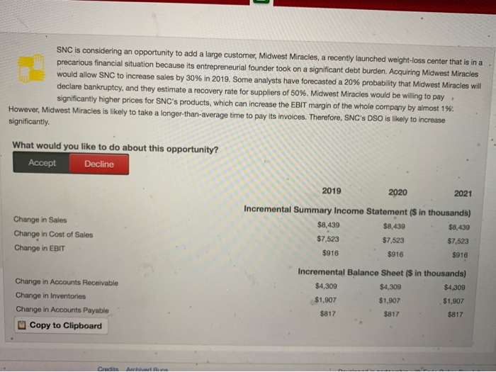  would you accept or decline ? give your expectation and assumption