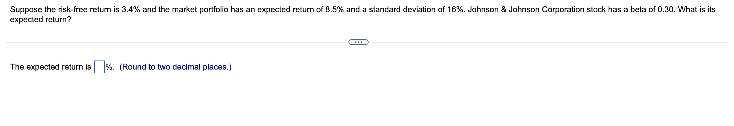  expected return? The expected return is %. (Round to two decimal