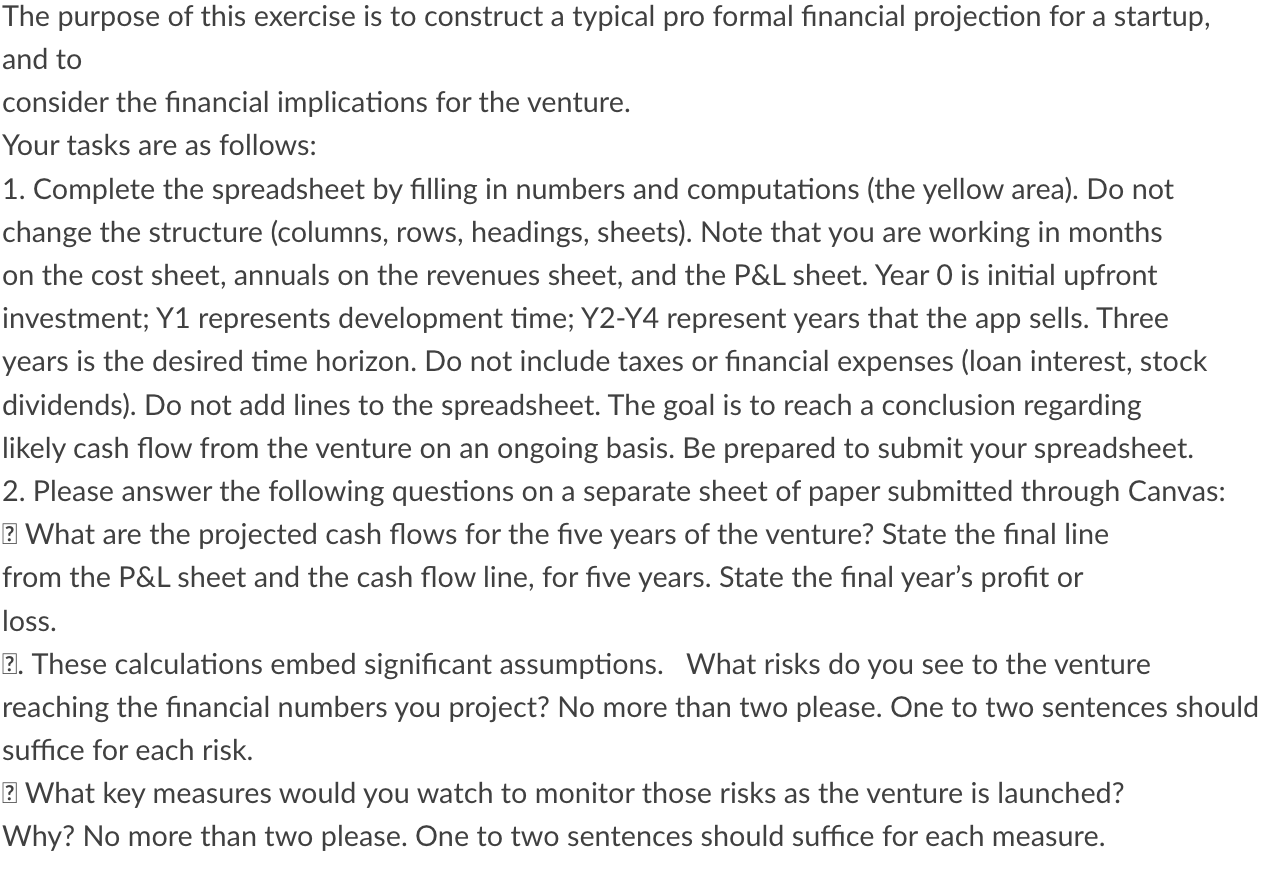  The purpose of this exercise is to construct a typical pro