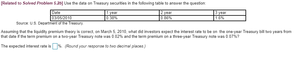  Related to Solved Problem 5.2b] Use the data on Treasury securities