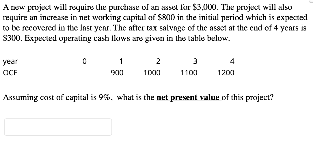 Could someone please solve this using excel? A new project will require