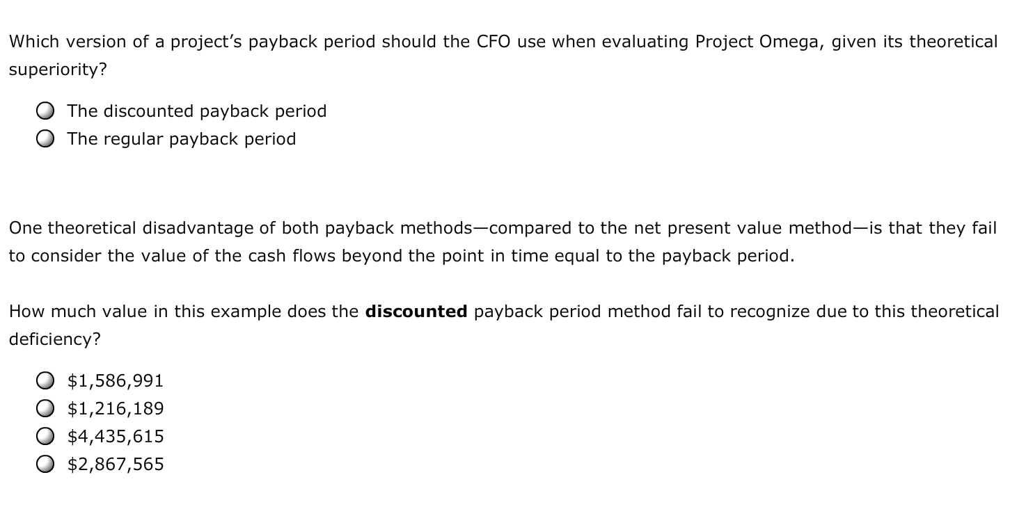 payback period that helps in their capital budgeting decisions. Consider the case