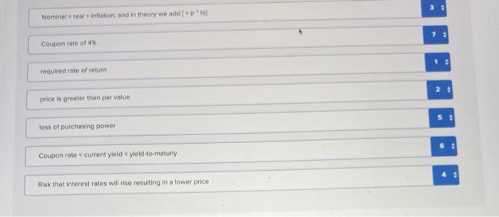 3 Fisher Effect 4 Interest rate risk Yield-to-maturity 7 Semi-annual payments of