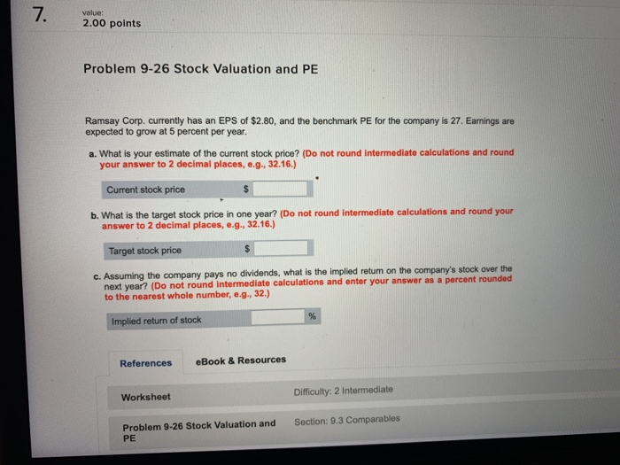 and round your answer to 2 decimal places, e.g., 32.16.) Stock price