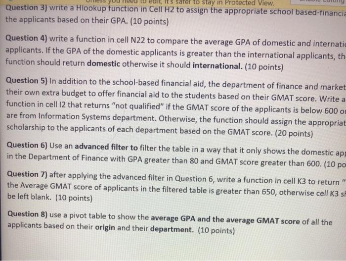 the appropriate school based-financial aie he applicants based on their GPA. (10