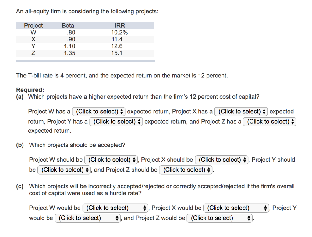 In section (a) the options for each drop down are higher or