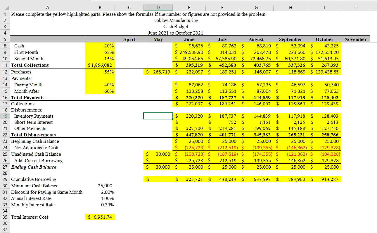 November A B D E F G H 1 Please complete