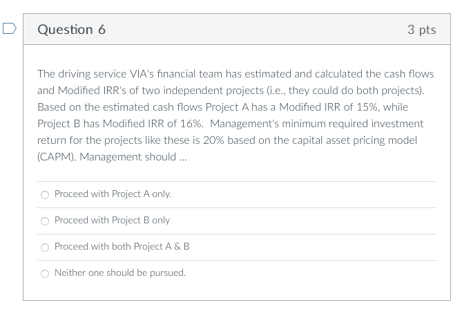 expansion and diversification opportunities in the current budget cycle. Each option requires