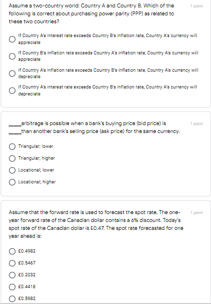 exposure reflects: 1 point the exposure of a firm's cash flows to
