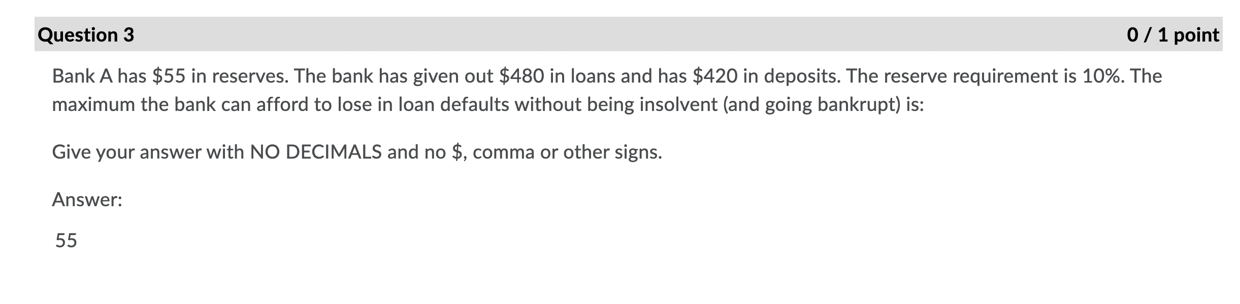 20 Loans $181 Capital $ 13 What is the highest amount below