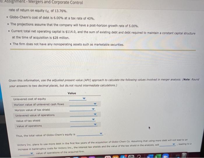 which is considering the acquisition of Globo-Chem Co., estimates that acquiring Globo-Cher