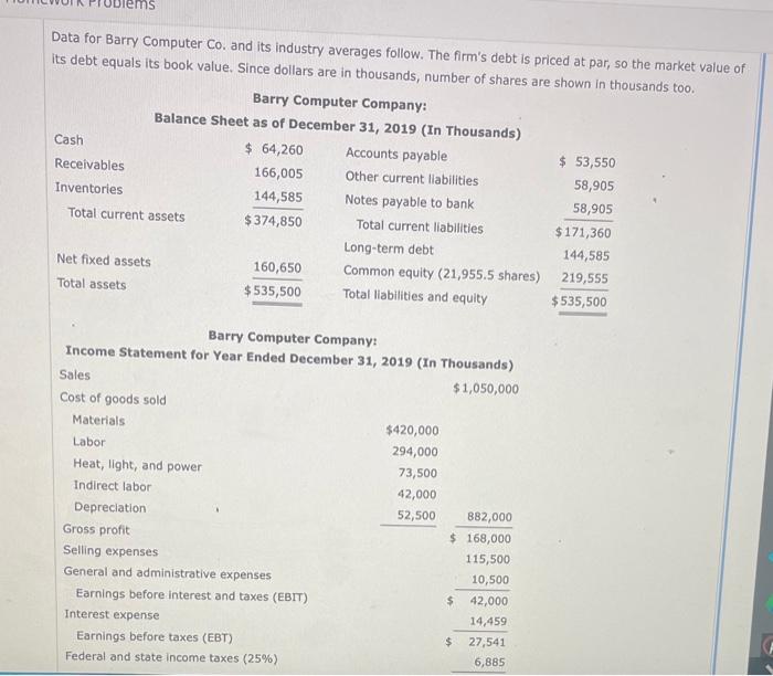  ems Data for Barry Computer Co. and its industry averages follow.