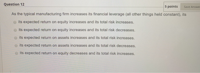  pls all four questions Question 12 5 points Save Answe As