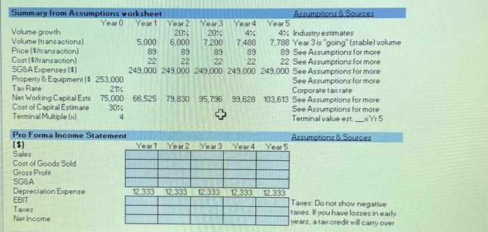  please answer as much as you can Pro Forma Income Statement