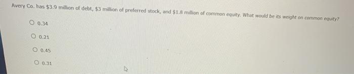 the weighted average of the required rates of return on debt, preferred