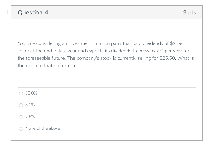 risk free rate, the market risk premium (which is the current required