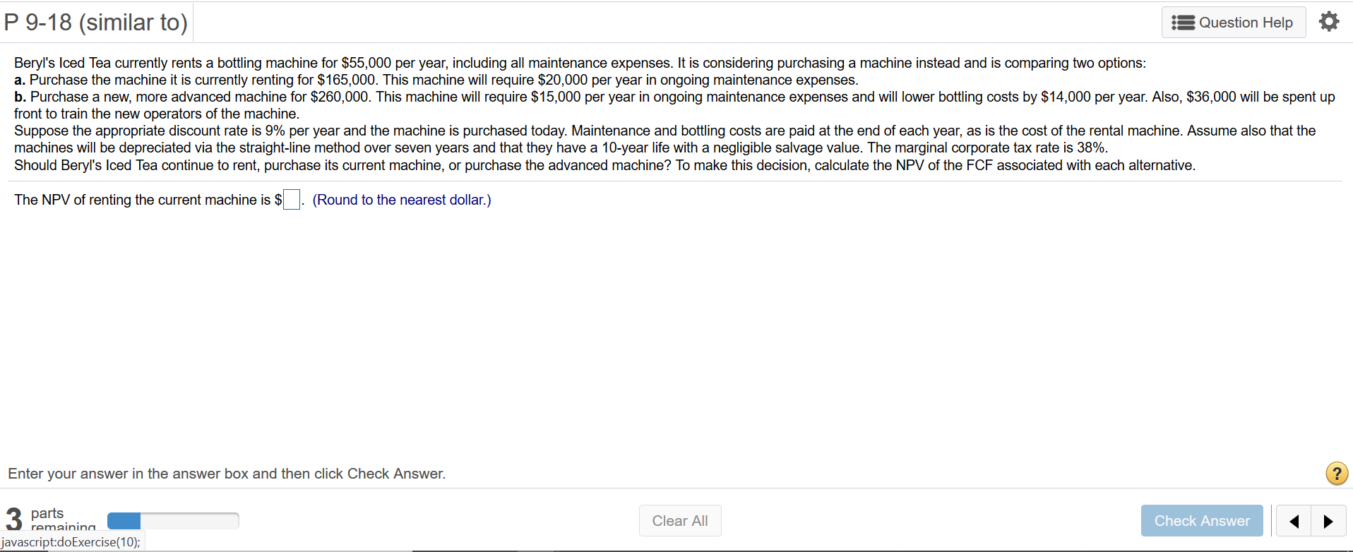 Can you please show equation explanations for each answer. P 9-18 (similar