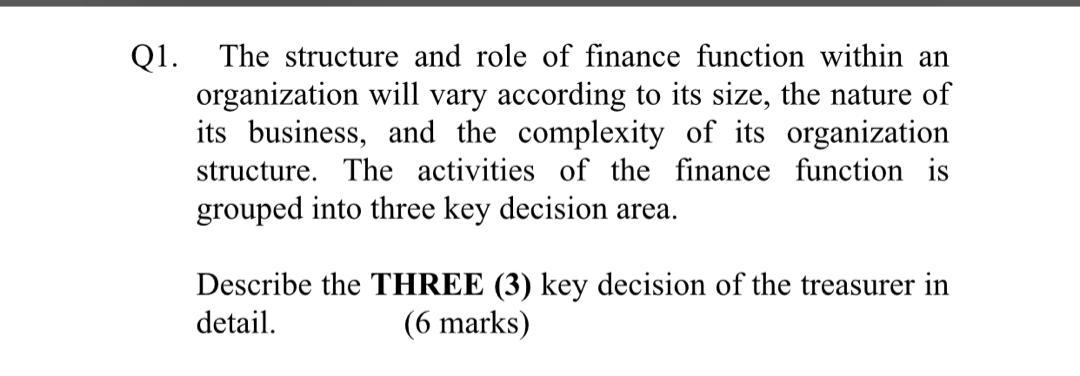  emergency pls help to answer Q1. Q1. The structure and role