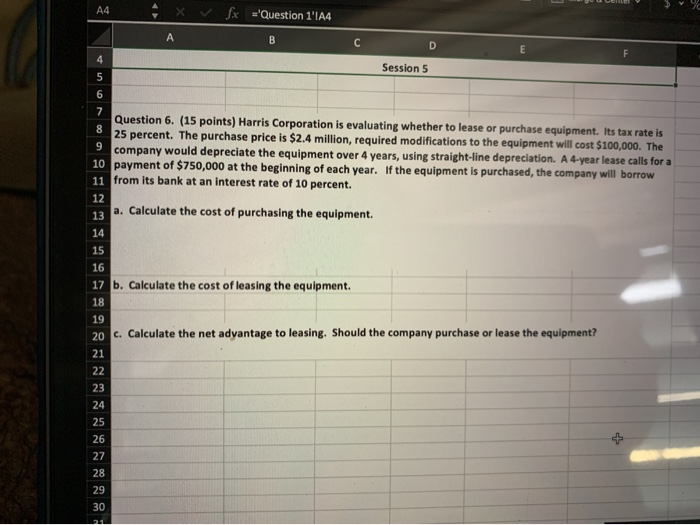  Ad f x X A ='Question 1'1A4 B C . D
