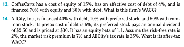 Please answer 13 and 14, and explain every step. 13. CoffeeCarts has