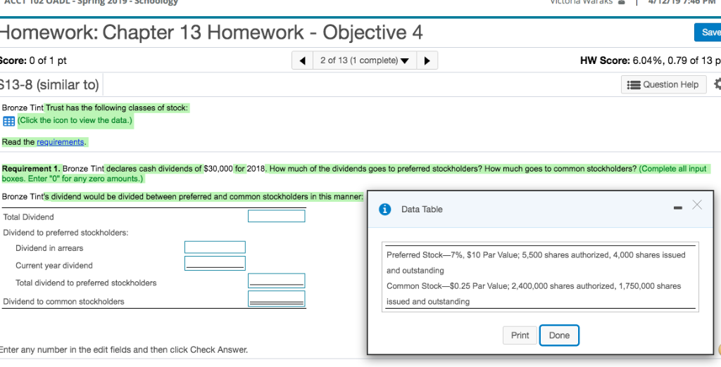  omework: Chapter 13 Homework - Objective 4 Save core: 0 of