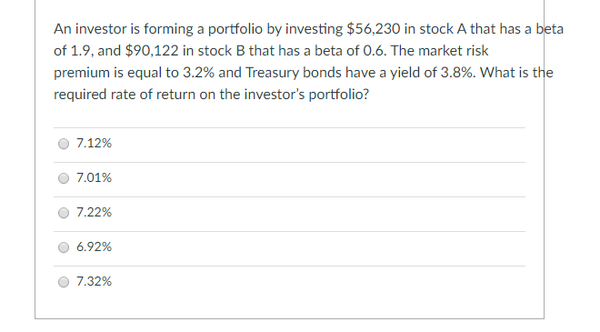  Please answer step by step An investor is forming a portfolio