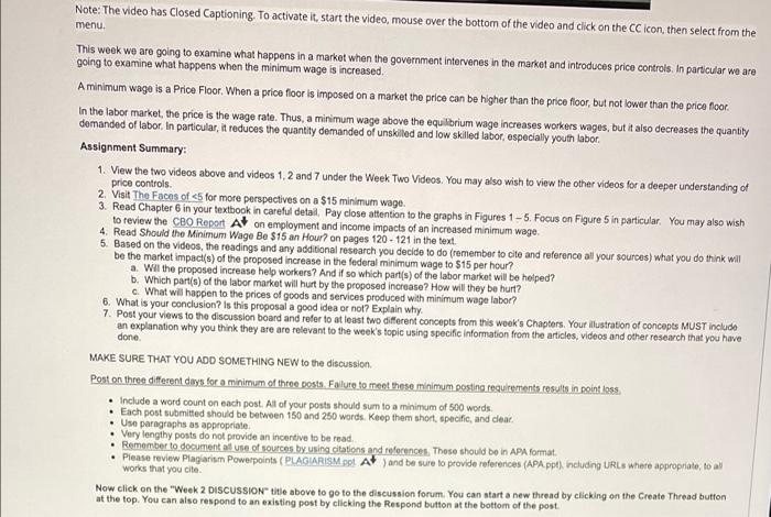  Note: The video has Closed Captioning. To activate It, start the