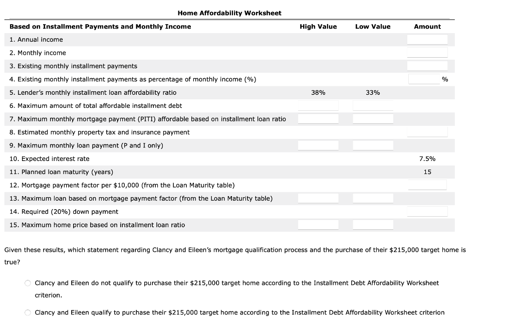 using the installment debt loan criterion? Next week, your friends Clancy and