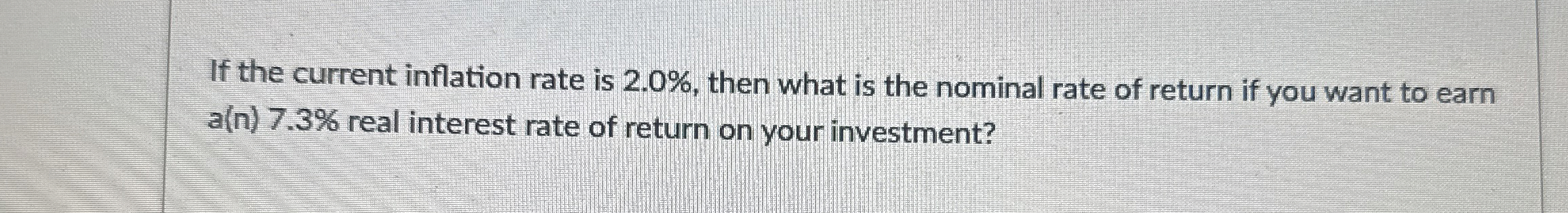  If the current inflation rate is 2.0%, then what is the