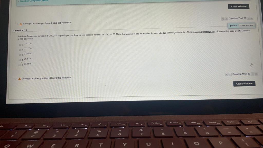  Question completion Close Window Question 19 of 20 >>> Moving to