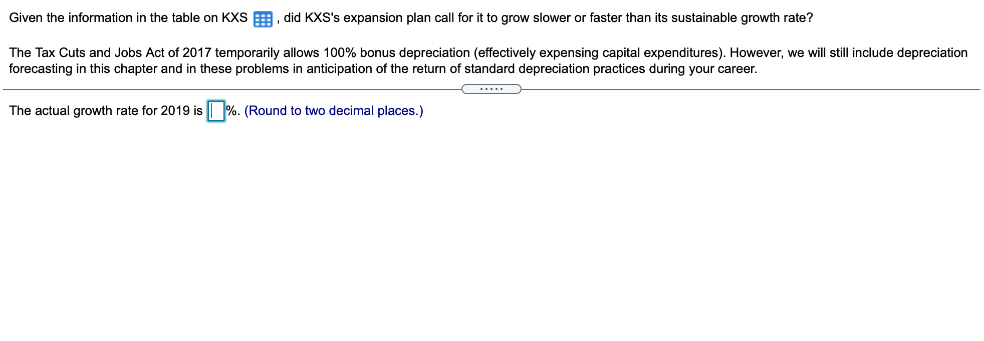 Given the information in the table on KXS B , did