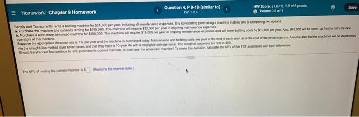 please help! thanks :) = Homework Chapter 9 Homework Question 4, P
