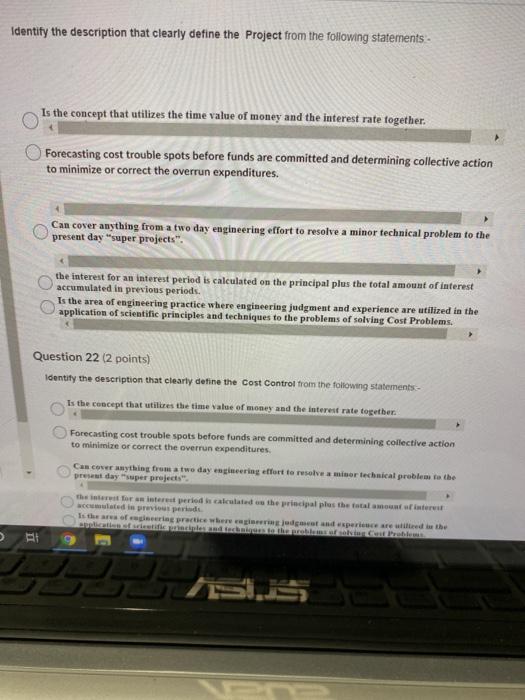  Identify the description that clearly define the Project from the following