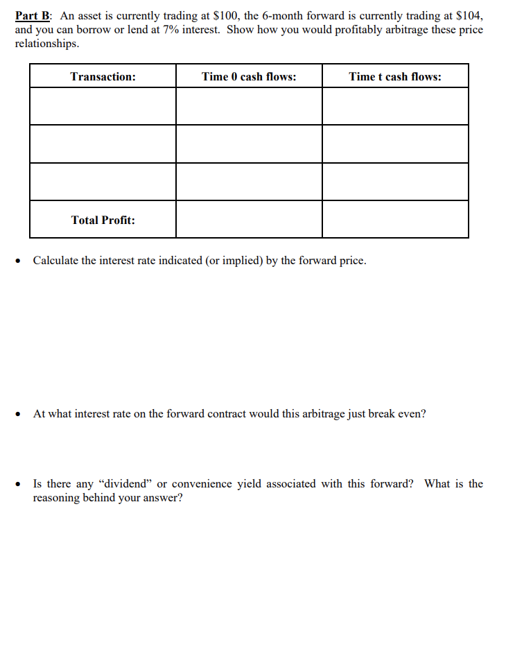instruments and prices listed in each part below. In the Transaction column,