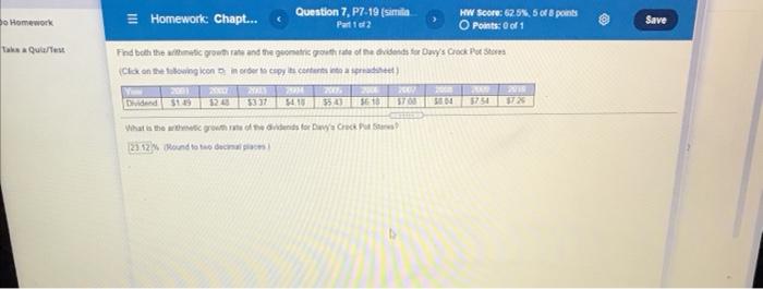  Do Homework Homework Chapt... Question 7, P7-19 (simila Part 12 HW